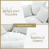 CAVINAS Chenille Fabric Bean Bag Chair with Three Pillows,Soft Bean Bag Couch,Accent Chairs for Living Room - 3 of 4