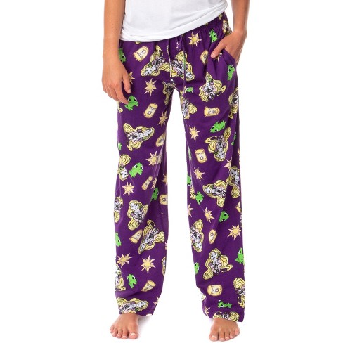 Disney Tangled Adult Rapunzel Pascal and Lanterns Pajama Lounge Sleep Pants  (3X) Purple