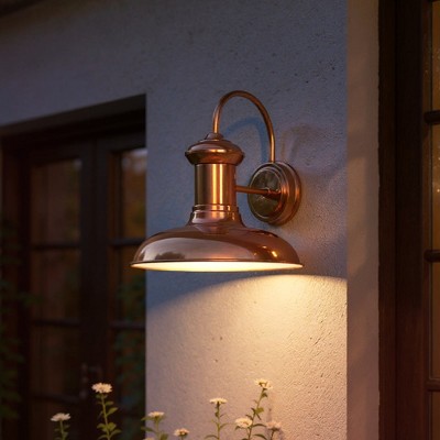 Urban Ambiance Luxury Luxe Industrial Chic Outdoor Wall Light,  12.375"H x 12"W,  Solid Copper Finish, UHP1026