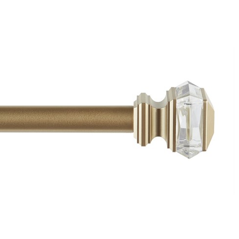 Exclusive Home Marquise 1 Curtain Rod And Coordinating Finial Set Gold Adjule 36 72 Target