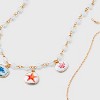 Sealife Charm with Semi Precious Moonstone Necklace - Universal Thread™ Gold/White - 3 of 3