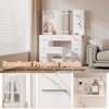 Vanity Desk with Mirror & Lights,Outlet,Hair Dryer Rack,with 7 Drawers & 6 Storage Shelves,3 Color Modes,for Bedroom Dressing Room-Imitation marble - 4 of 4