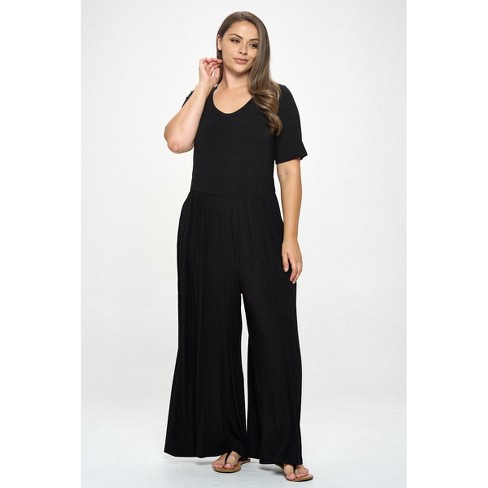 West K Women's Jana Plus Size Short Sleeve Knit Jumpsuit : Target