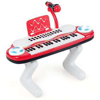 Costway Z-Shaped Kids Toy Keyboard Piano 37-Key Electronic Organ Light w/Microphone