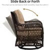 WhizMax 3 Pieces Outdoor Wicker Swivel Rocker Patio Set, 360¡ã Swivel Rocking Chairs Wicker Patio Set with Cushions and Armored Glass Top Side Table - 3 of 4