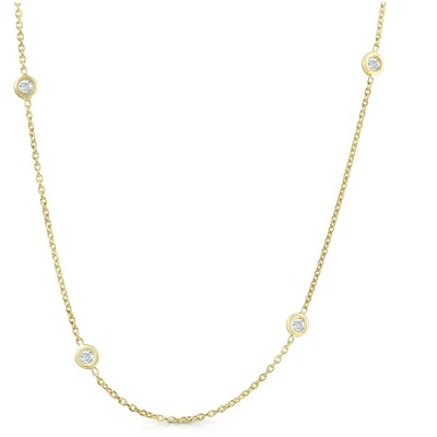 Pompeii3 1ct Diamonds By The Yard 18" 14K Yellow Gold Womens Necklace