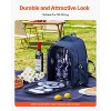 VEVOR Picnic Backpack, Beach Picnic Backpack Bag for 2 Person with Insulated Cooler Compartment, Detachable Bottle/Wine Holder, Navy Blue - 4 of 4
