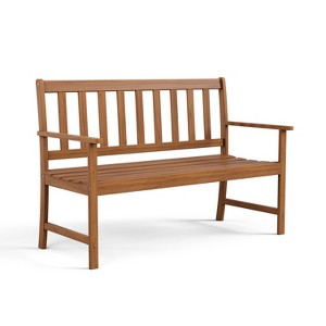 Greemotion 47.5" Borkum Outdoor Patio Acacia Garden Bench Natural: UV Protected, Weather-Resistant, Ergonomic Design - 1 of 4