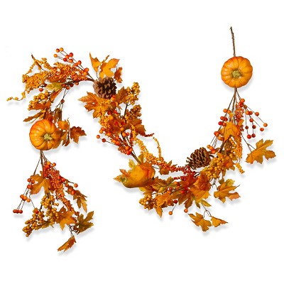 National Tree Company Pumpkin Garland Orange (72")