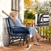 Swing Glider Rocking Chair, Double Patio Bench, 2 Person Loveseat with Steel Frame, Cushions, Pillow Armrests - 4 of 4
