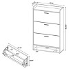 Vynxaria Grey 3-Tier Engineered Wood Shoe Cabinet, Stylish and Functional Design - 4 of 4