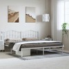 vidaXL Metal Bed Frame without Mattress with Headboard White California King - 2 of 4