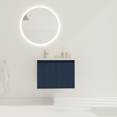 24 Bathroom Vanity With Top Sink And 2 Drawers, Blue - Modernluxe : Target