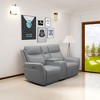 MAYEERTY Power Reclining Loveseat, Electric 2-Seat Recliner with USB Charging, Storage & Cup Holders for Living Room, Light Grey - 2 of 4