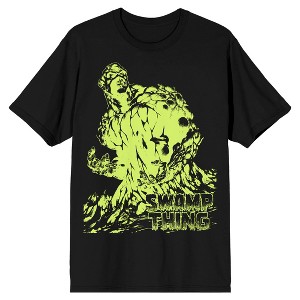 The Justice League Negative Color Swamp Thing Men's Black Graphic Tee - 1 of 2