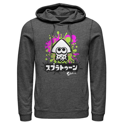 Men's Nintendo Splatoon Inkling Squid Pull Over Hoodie - Charcoal Heather -  Small