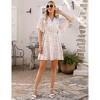 Women's Floral Dress Casual Short Sleeve Sundress Swing A Line Maxi Dresses - 4 of 4