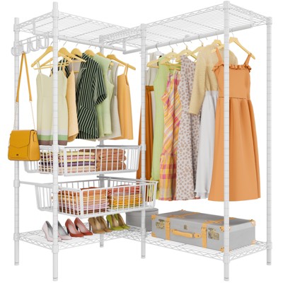 Vipek L6e Garment Rack Heavy Duty L Shaped Clothing Rack Portable Corner  Closet Metal Freestanding Wardrobe : Target