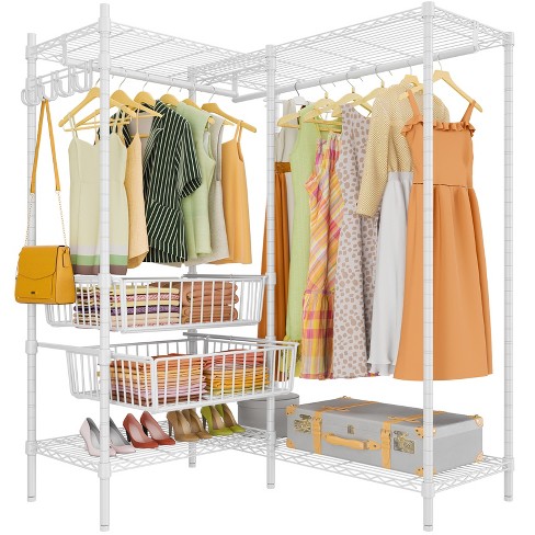 Vipek V30 Garment Rack Heavy Duty Freestanding Clothing Rack, Metal Clothes  Rack Portable Wardrobe Closet System, White : Target