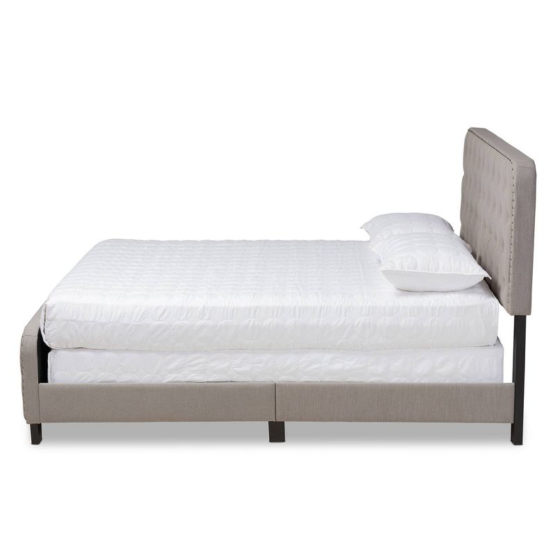 Annalisa Fabric Upholstered Button Tufted Panel Bed - Baxton Studio, 3 of 9