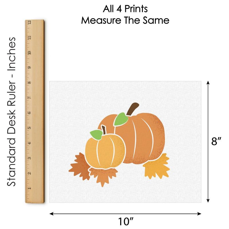 Big Dot of Happiness Pumpkin Patch - Unframed Fall, Halloween or Thanksgiving Linen Paper Wall Art - Set of 4 - Artisms - 8 x 10 inches, 5 of 7