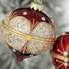 3.75"H Sullivans Dark Red Ball Box Christmas Ornaments Set of 2, Christmas Tree Decor - 2 of 3