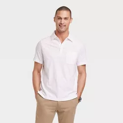 Men's Regular Fit Short Sleeve Slub Jersey Collared Polo Shirt - Goodfellow & Co™ Off-White XXL