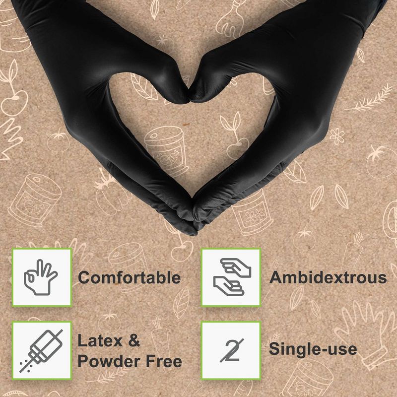 Fifthpulse Nitrile Biodegradable Disposable Gloves - Medical Exam Gloves, Food Safe, Powder and Latex Free, 150 PK, 3 of 9