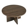 FONTOI Modern Coffee Table with Hollow Design, Wood-Textured Side Table for Both Home and Office, Natural Walnut, 35.8"*18.9"*35.8" - 4 of 4