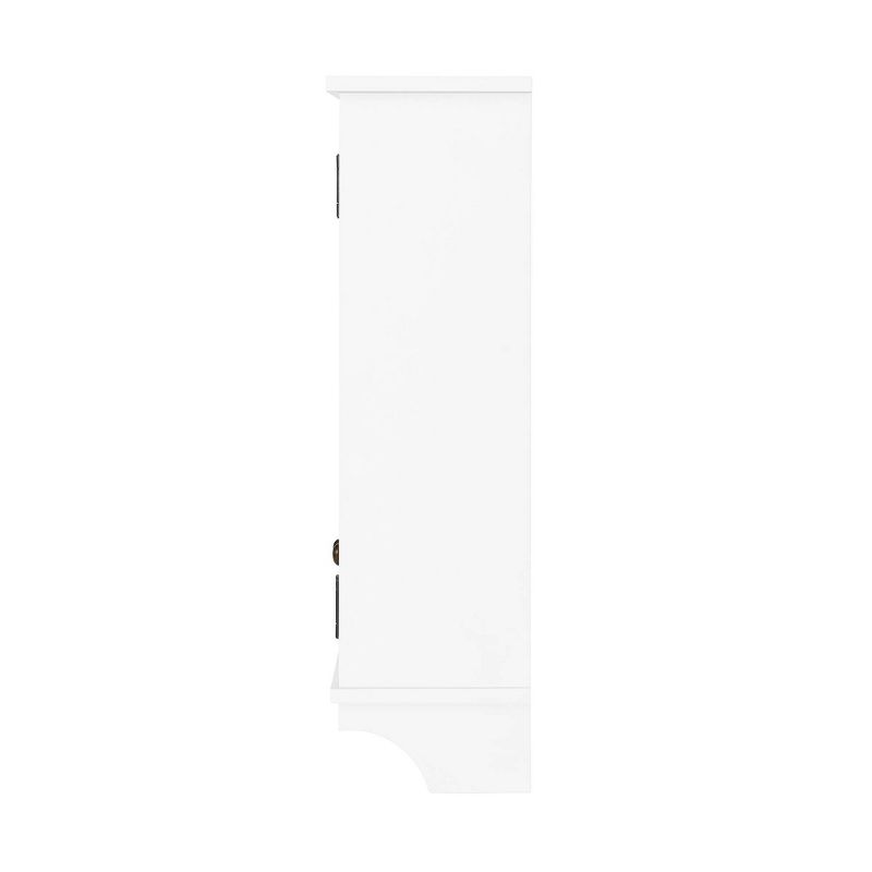 Dover Wall Mounted Bathroom Storage Cabinet with Two Doors and Towel Rod White - Alaterre Furniture, 5 of 9