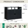 Garbage Bin Shed Stores 2 Trash Cans Metal Outdoor Bin Shed for Garbage Storage,Stainless Galvanized Steel, Bin Shed for Garden Yard Lawn - 3 of 4