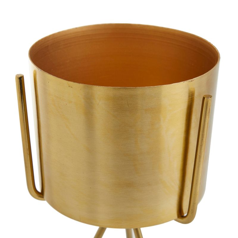12&#34; Wide 2pc Planter Contemporary Metal Pots Gold - CosmoLiving by Cosmopolitan, 5 of 8