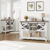 Farmhouse Entryway Console Table with Storage,46" Rustic Sofa Table with Sliding Barn Doors,Cabinet Organizer for Entryway,Living Room and Hallway - 4 of 4