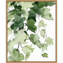 16" x 20" Emerald Vines I by Grace Popp Framed Wall Canvas - Amanti Art