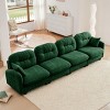 Modern Green Chenille Sectional Sofa with Tufted Pleated Backrest, Comfy 4-Seater Sectional Couch for Living Room or Apartment – The Pop Home - 3 of 4