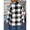 Clearlove Womens Fleece Jackets Plaid Shacket Jacket Coats Casual Long Sleeve Lapel Button Down Outwear Coats - 2 of 4