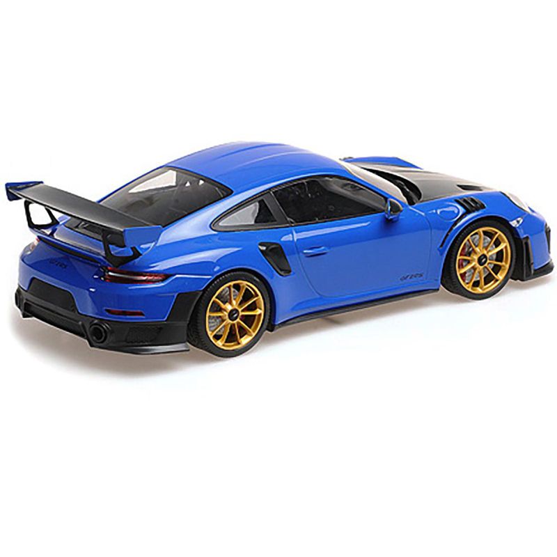 2018 Porsche 911 GT2RS (991.2) Blue with Carbon Hood and Golden Wheels Ltd Ed to 300 pcs 1/18 Diecast Model Car by Minichamps, 3 of 5