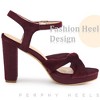 Perphy Women's Knot Platform Slingback Faux Velvet Block Heel Sandals - 4 of 4