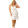 Women's Plus Size Adjustable Spaghetti Straps Ruffle Hem Nightgown - Agnes Orinda - 3 of 4