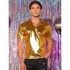 Lars Amadeus Men's Metallic Shiny Nightclub V-Neck Short Sleeve Disco T-Shirt - 2 of 4