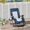 Outsunny Zero Gravity Lounger Chair, Folding Reclining Patio Chair with Cup Holder, Headrest, Footrest, for Poolside, Camping - 3 of 4