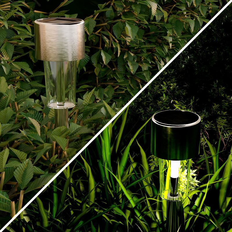 Nature Spring Solar Path Lights With Rechargeable Batteries - 12.2", Set of 12, Silver, 5 of 8