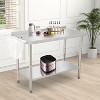 48"x24" Stainless Steel Prep Table w/ Undershelf & Wheels - Heavy-Duty Commercial Worktable for Kitchens - 4 of 4