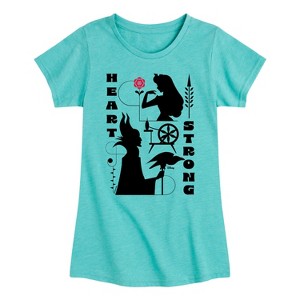 Girls' - Disney Princess - Heart Strong Aurora and Maleficent Fitted Short Sleeve Graphic T-Shirt - 1 of 4