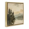 Stupell Industries Beige Mountain Landscape Floating Frame Canvas Art - 2 of 4