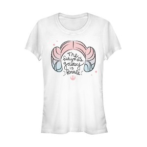 Juniors Womens Star Wars Princess Leia Future Galaxy is Female T-Shirt - 1 of 3