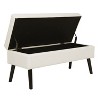 NicBex Modern 43.3" Linen Storage Bench with Wood Legs for Bedroom and Living Room - 3 of 4