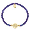 Chisel Stainless Steel Polished Yellow IP-plated Tree of Life 4mm Blue Jade Beaded Stretch Bracelet - 3 of 4