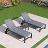 PURPLE LEAF Outdoor Chaise Lounge with Wheels for Outside 2 Pieces Aluminum Patio Lounge Chair with 5 Adjustable Position Recliner Side Table Included - 2 of 4
