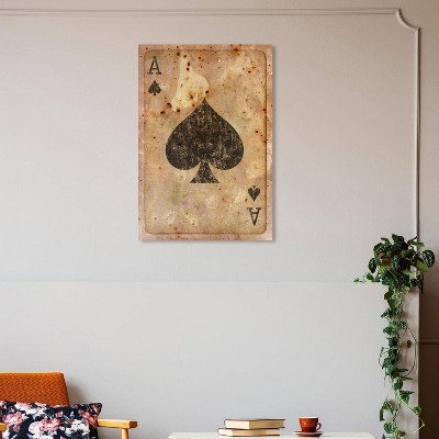 Wynwood Studio 20"x30" Ace of Spades Wall Art: Modern Canvas, Entertainment Theme, Unframed Mixed Media